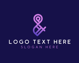 Firm - Gradient Purple Ampersand logo design