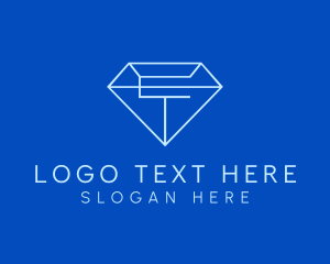 Gem - Blue Diamond Letter C logo design