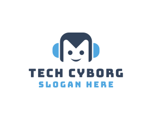 Cyborg - Cute Toy Robot logo design