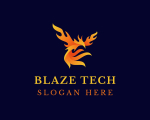 Blazing Mythical Phoenix logo design