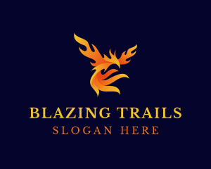 Blazing Mythical Phoenix logo design