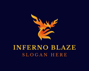 Blazing Mythical Phoenix logo design