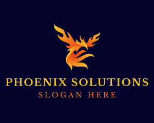 Blazing Mythical Phoenix logo design