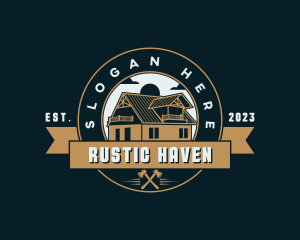 House - Roof Cabin Roofing logo design