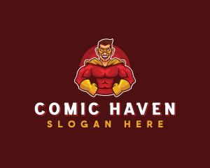 Comics - Superhero Strong Man logo design