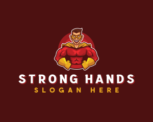 Superhero Strong Man logo design