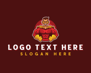 Gaming - Superhero Strong Man logo design
