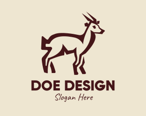 Doe - Brown Farm Goat logo design