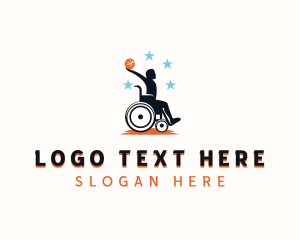 Rehabilitation - Disabled Basketball Paralympic logo design