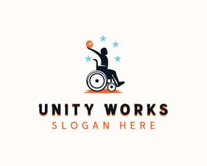 Inclusive - Disabled Basketball Paralympic logo design