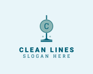 Housekeeping Clean Squeegee logo design