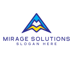 Triangle Mountain M logo design