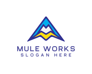 Triangle Mountain M logo design