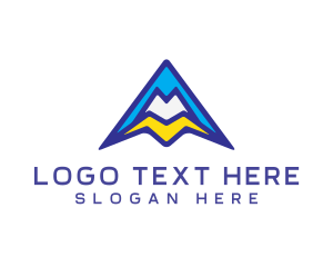 Line - Triangle Mountain M logo design