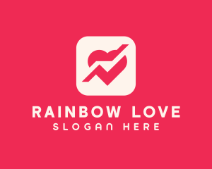 Heart Dating App Icon logo design