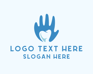 Blue Hand - Dental Hygiene Care logo design