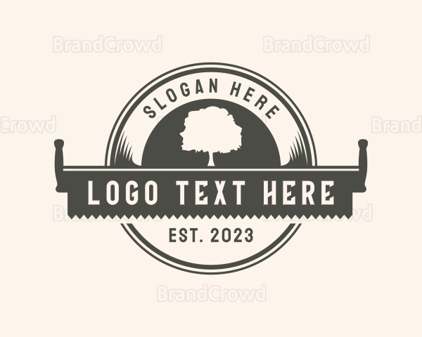 Lumberjack Logging Saw Logo