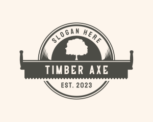 Lumberjack Logging Saw logo design