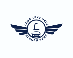 Driving School - Automotive Car Wings Mechanic logo design