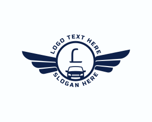 Car Dealer - Automotive Car Wings Mechanic logo design