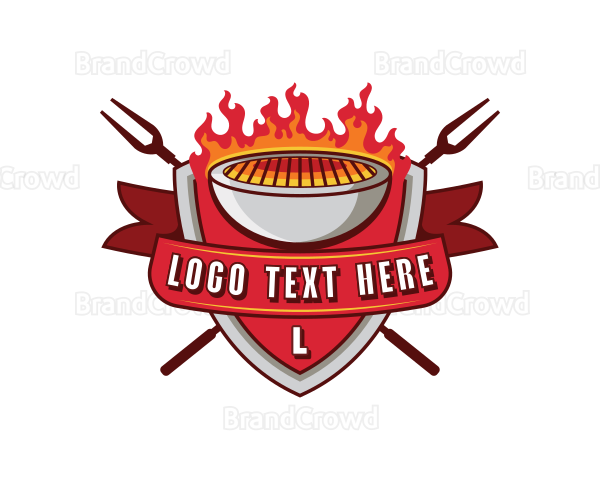 Shield Flame Grill Logo