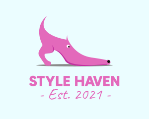 Shoe - Pink Shoe Dog logo design