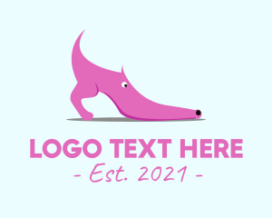 Stiletto - Pink Shoe Dog logo design