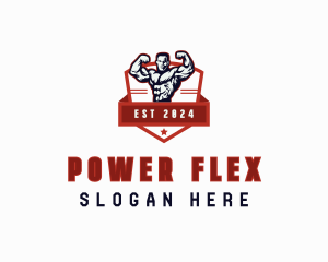 Bicep - Strong Bodybuilder Man logo design