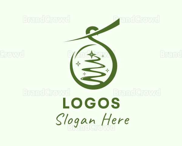 Green Christmas Ornament Logo