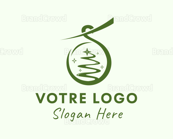 Green Christmas Ornament Logo