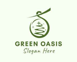 Green Christmas Ornament  logo design