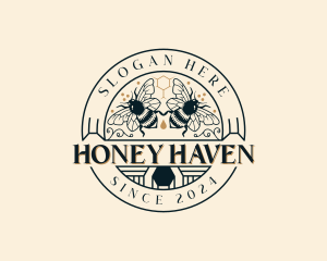 Organic Bee Honeycomb  logo design