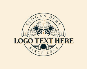 Apothecary - Organic Bee Honeycomb logo design