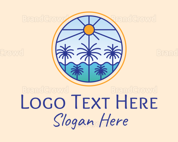 Palm Trees Sun Logo