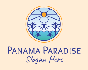  Palm Trees Sun logo design