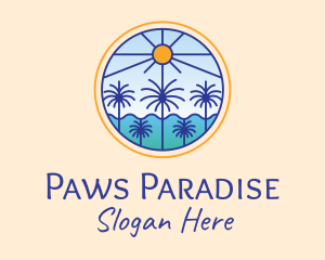  Palm Trees Sun logo design