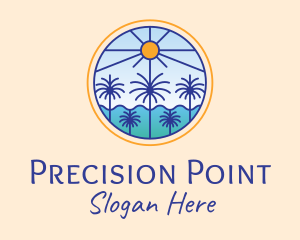  Palm Trees Sun logo design