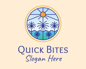  Palm Trees Sun logo design