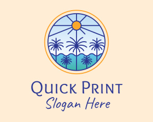  Palm Trees Sun logo design