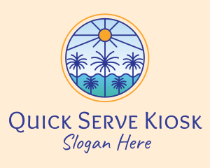  Palm Trees Sun logo design