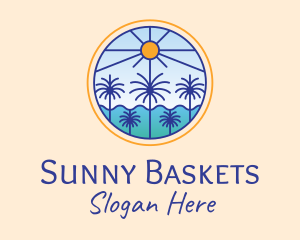  Palm Trees Sun logo design