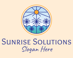 Sun - Palm Trees Sun logo design