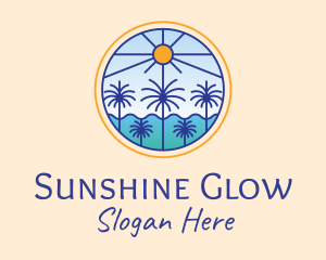 Sunlight - Palm Trees Sun logo design