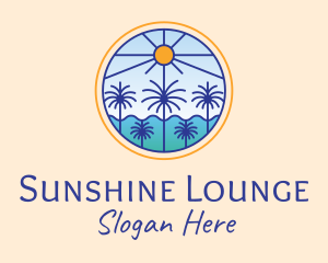  Palm Trees Sun logo design