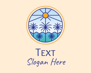  Palm Trees Sun logo design