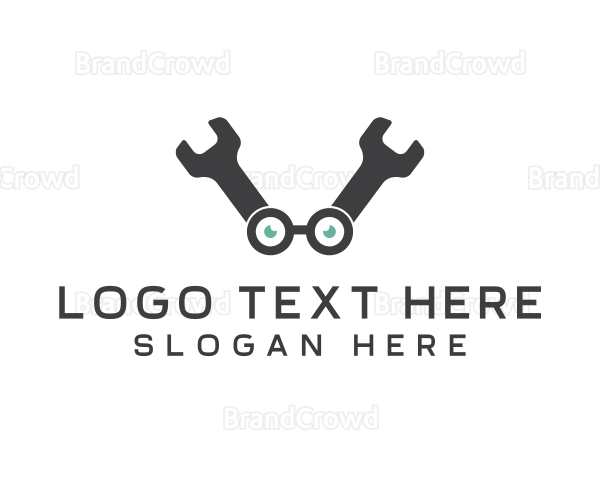 Wrench Eyeglasses Repair Logo