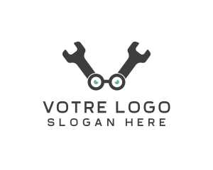 Wrench Eyeglasses Repair Logo