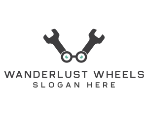 Rv - Wrench Eyeglasses Repair logo design