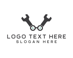 Car Shop - Wrench Eyeglasses Repair logo design