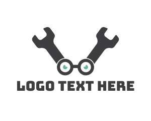 Mustang - Black Wrench Eyeglasses logo design